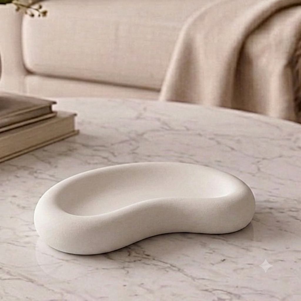 Διακοσμητικός Δίσκος Λευκός - Moon
