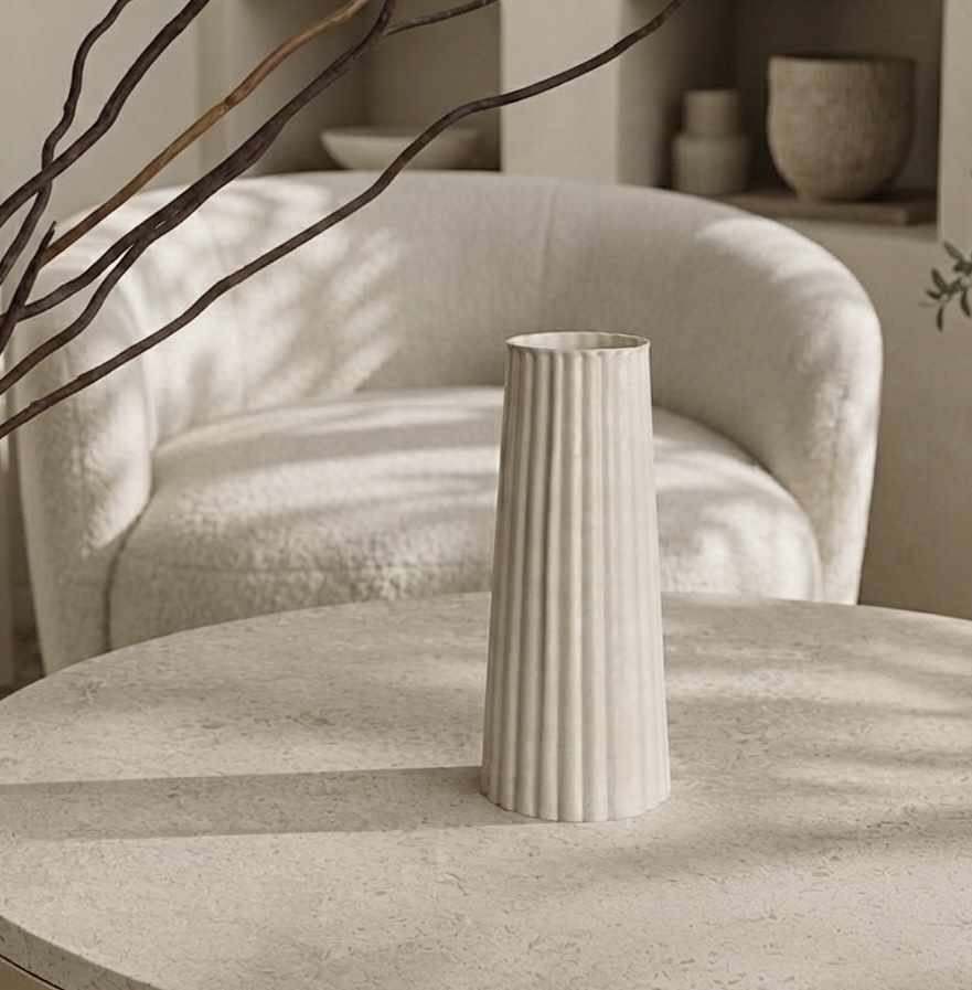 Διακοσμητικό Βάζο - Line Beige - Image 6