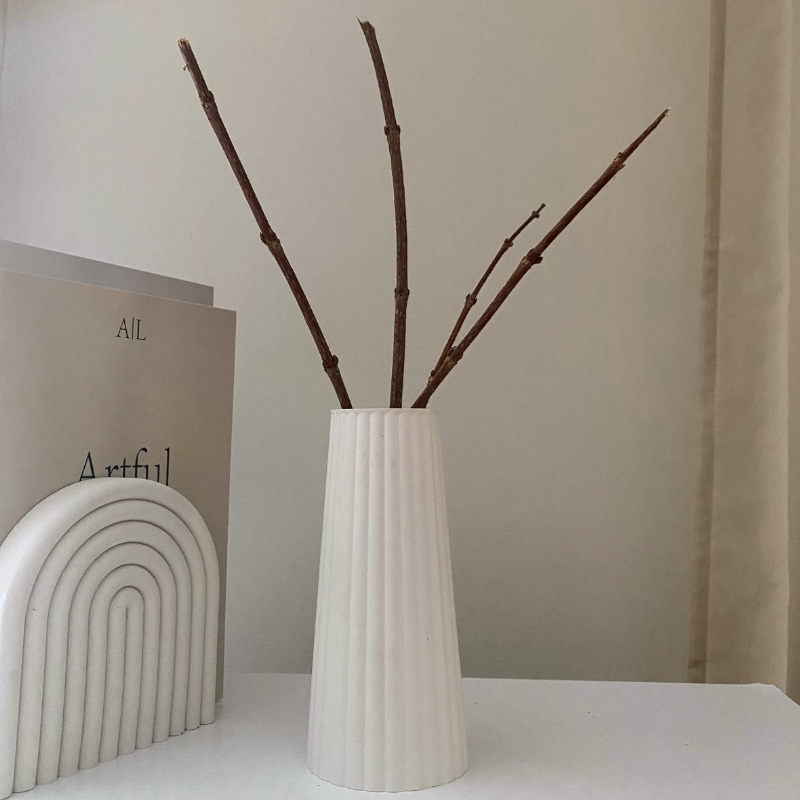 Διακοσμητικό Βάζο Λευκό Line - Image 3