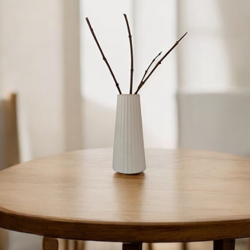 Διακοσμητικό Βάζο Μπεζ Line - Image 2