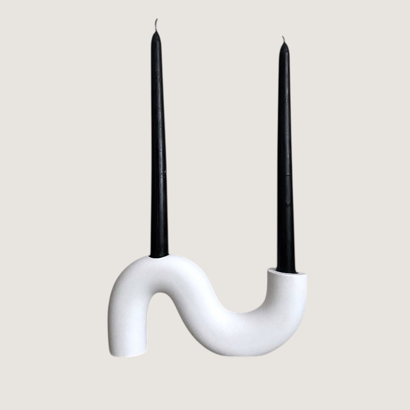 Κηροπήγιο Λευκό Double - Image 3