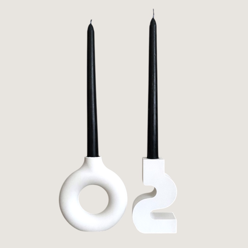 Κηροπήγια Λευκά Double Aria - Image 4