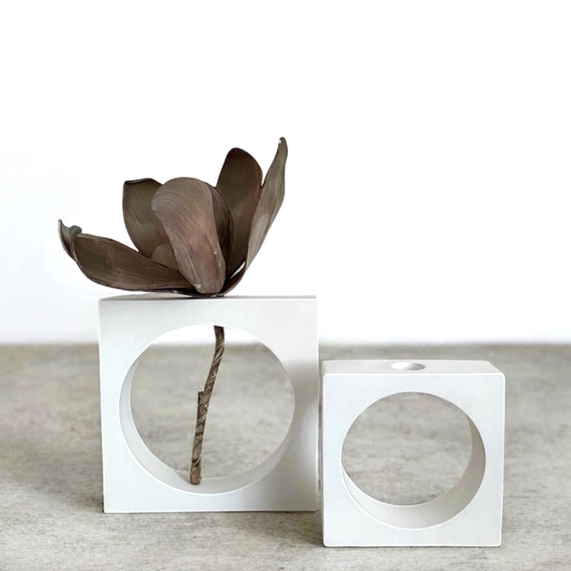 Διακοσμητικά Βάζα Λευκά Cube