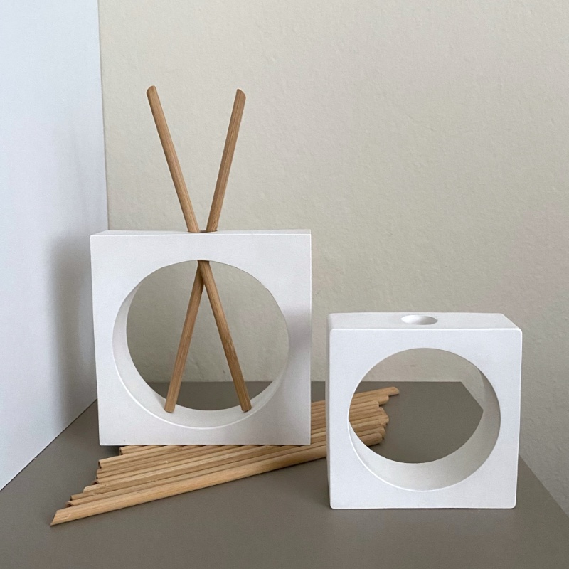 Διακοσμητικά Βάζα Λευκά Cube - Image 3