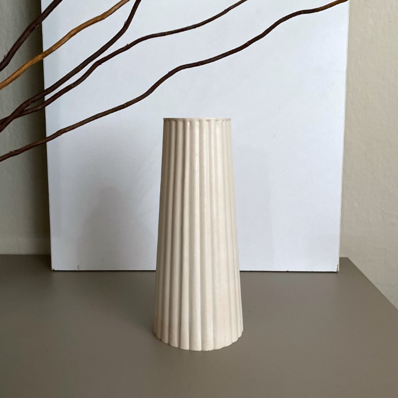 Διακοσμητικό Βάζο Μπεζ Line - Image 3