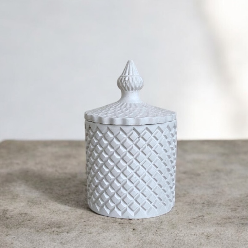 Διακοσμητικό Βάζο Λευκό Tile - Image 3