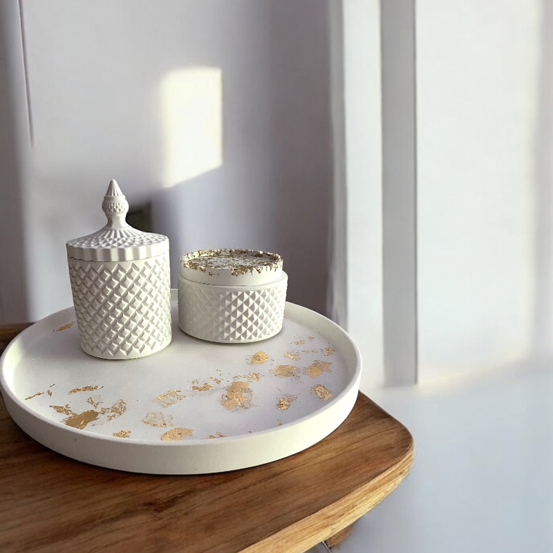 Διακοσμητικό Βάζο Λευκό Tile - Image 2