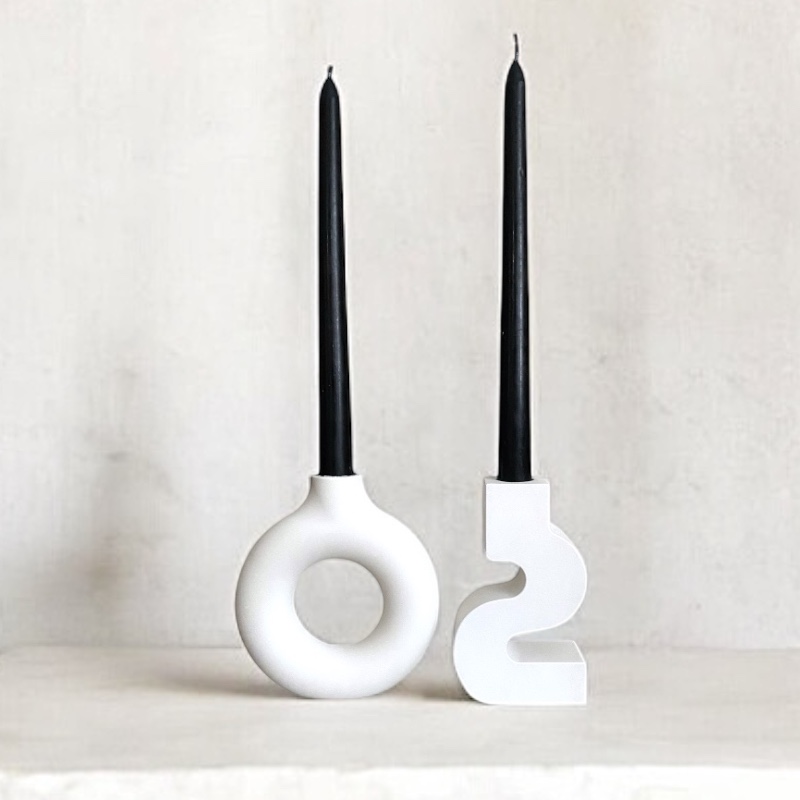 Κηροπήγια Λευκά Double Aria