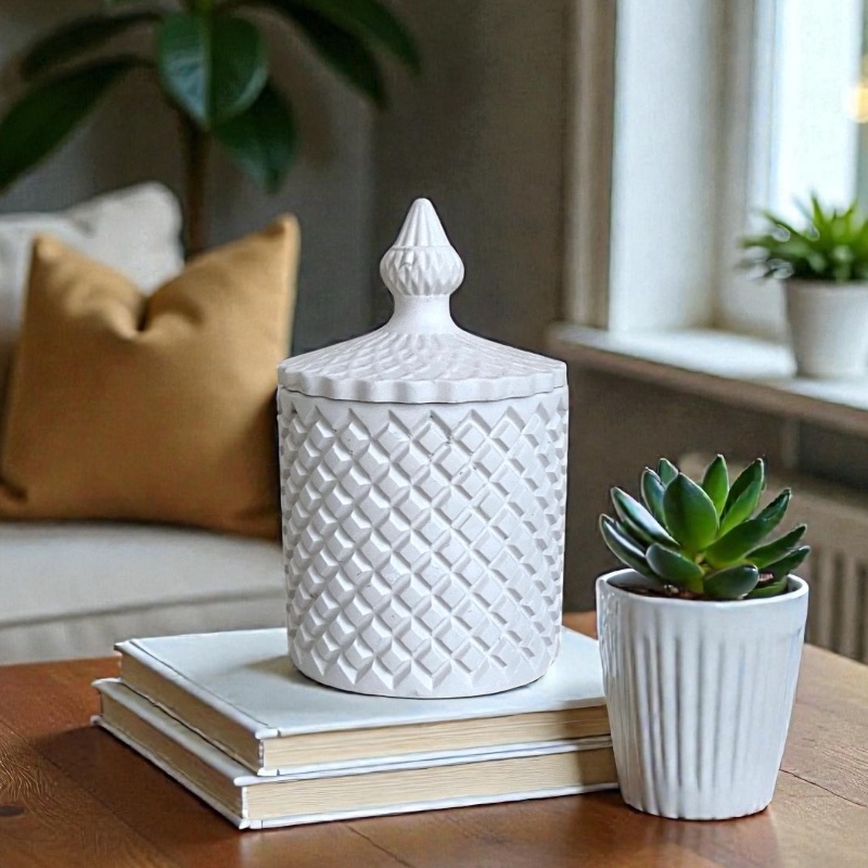 Διακοσμητικό Βάζο Λευκό Tile - Image 5