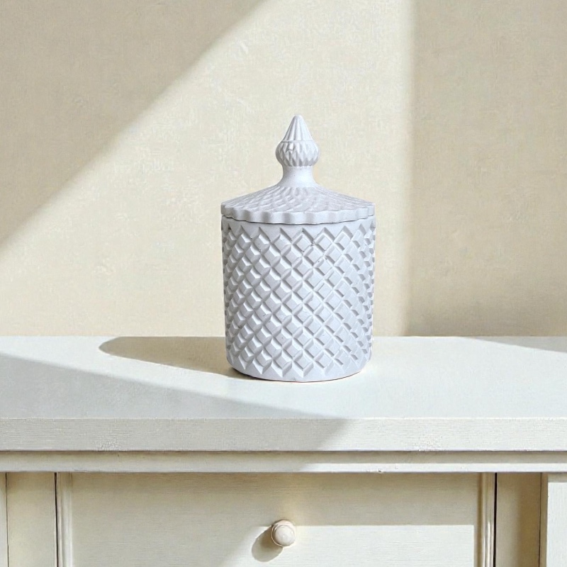 Διακοσμητικό Βάζο Λευκό Tile