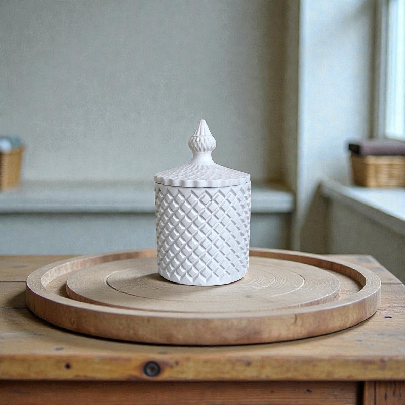 Διακοσμητικό Βάζο Λευκό Tile - Image 4