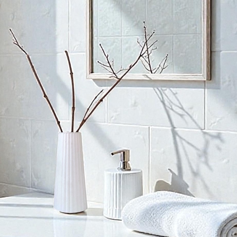 Διακοσμητικό Βάζο Λευκό Line - Image 2