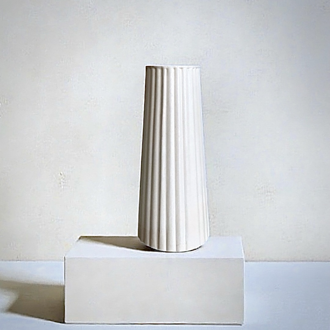 Διακοσμητικό Βάζο Μπεζ Line