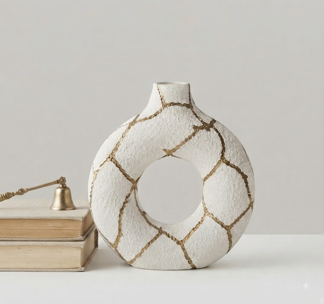 Ανάγλυφο Βάζο - Orin Kintsugi white - Image 6