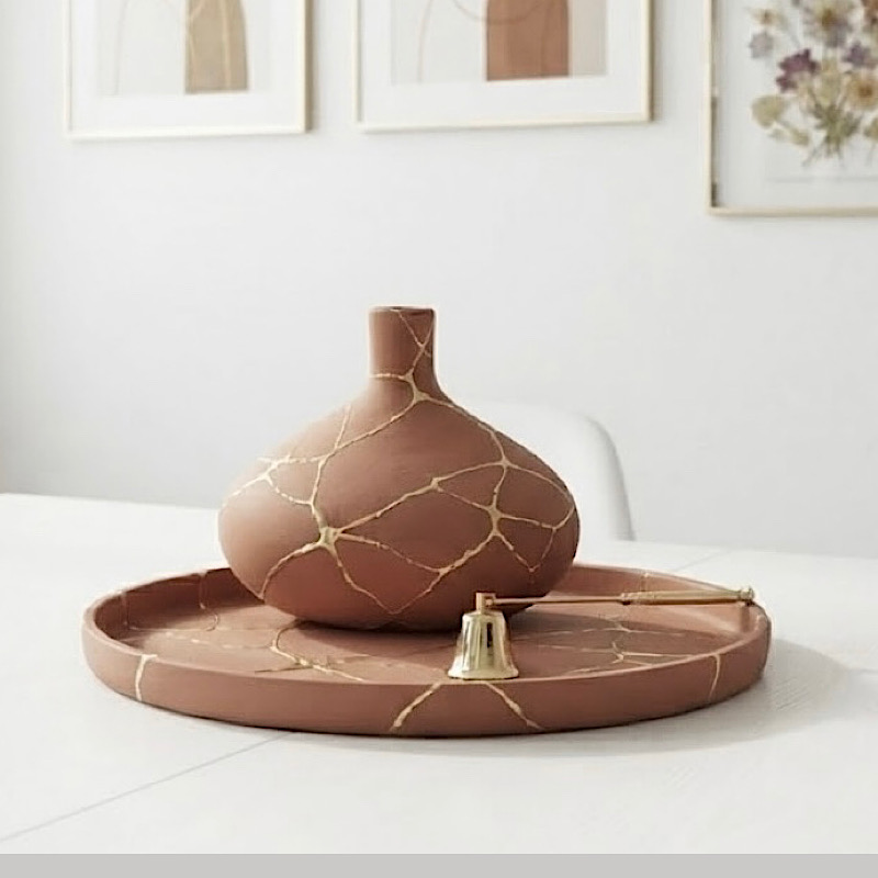 Δίσκος - kintsugi Terracotta burnt - Image 4