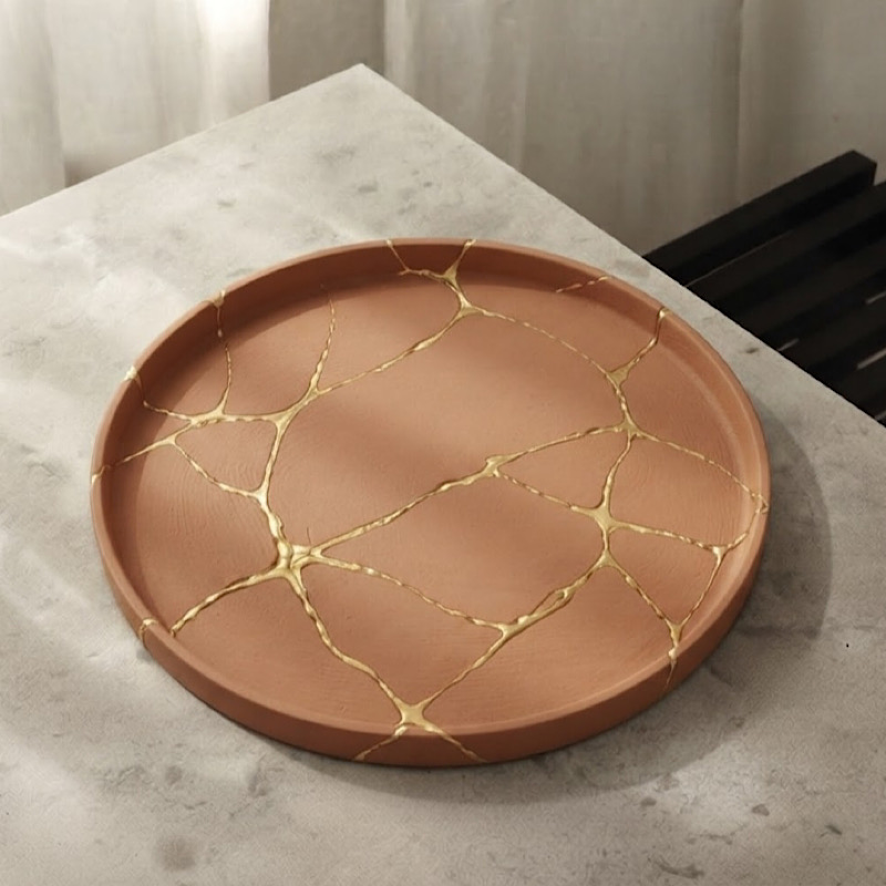 Δίσκος - kintsugi Terracotta burnt