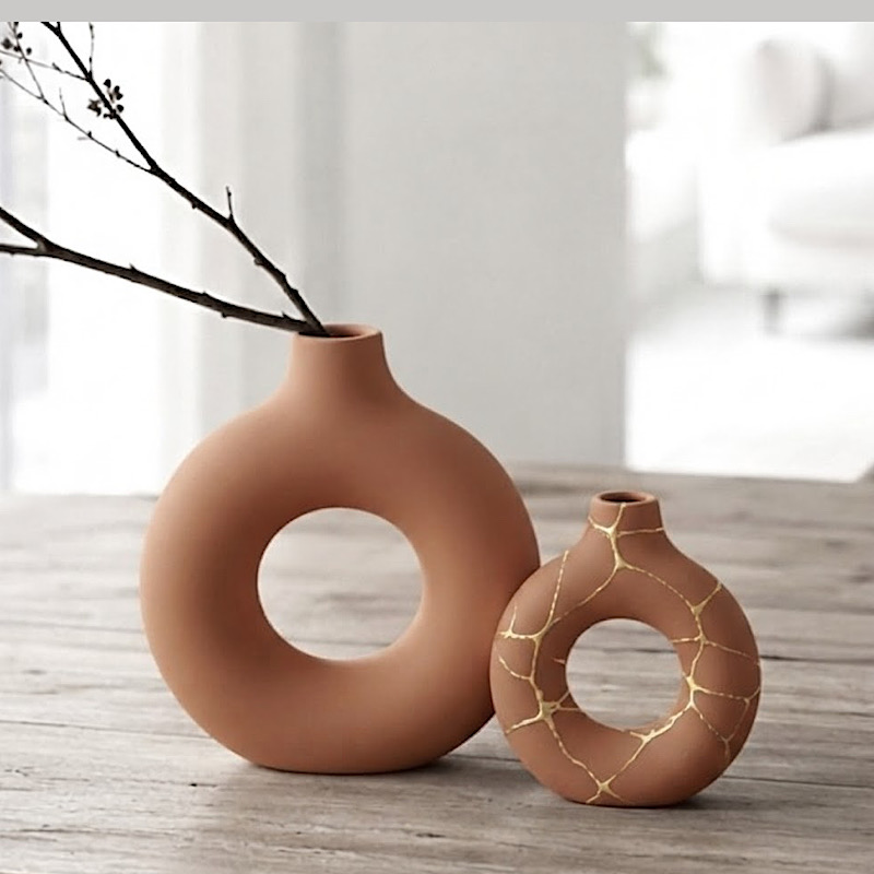 Σετ Βάζα - Kintsugi terracotta burnt