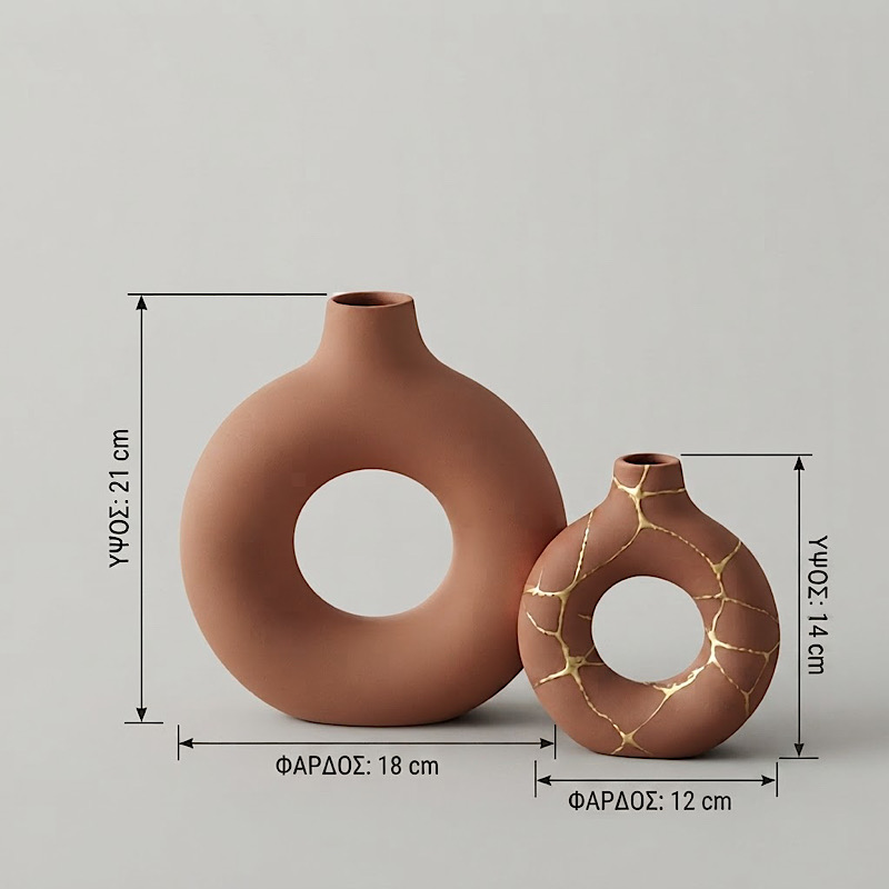 Σετ Βάζα - Kintsugi terracotta burnt - Image 2