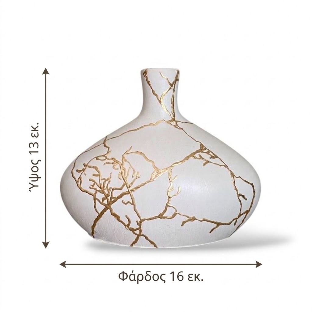 Διακοσμητικό Βάζο - Opal kintsugi - White - Image 2