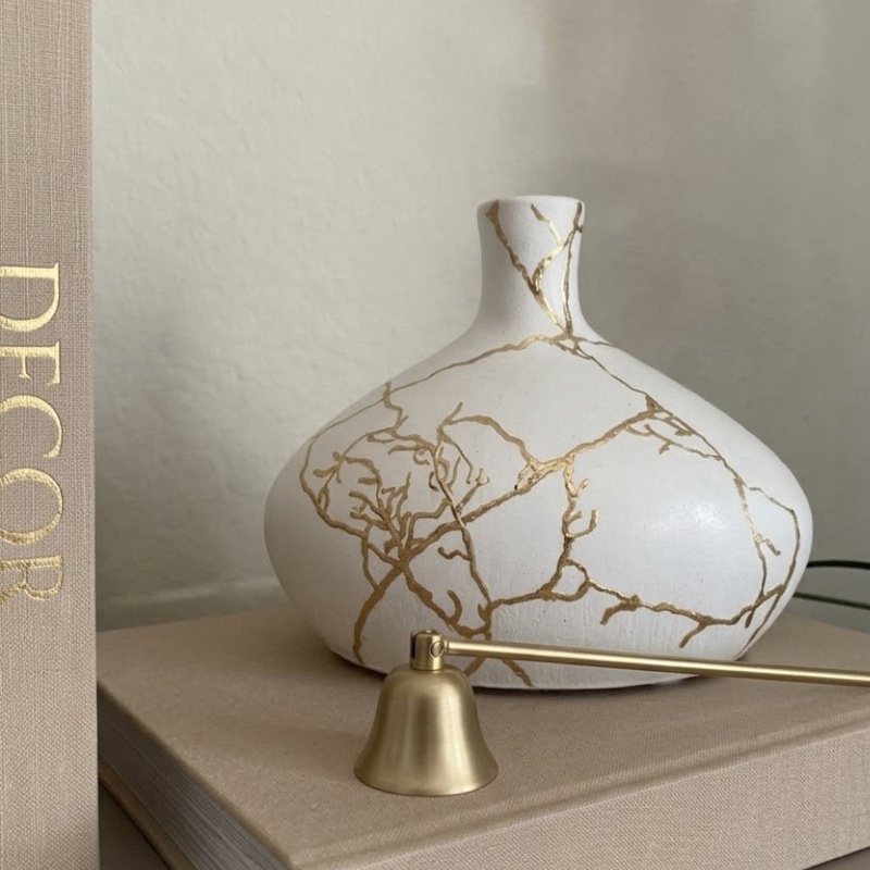 Διακοσμητικό Βάζο - Opal kintsugi - White - Image 3