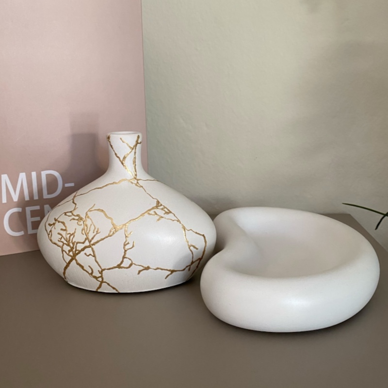 Διακοσμητικό Βάζο - Opal kintsugi - White - Image 4