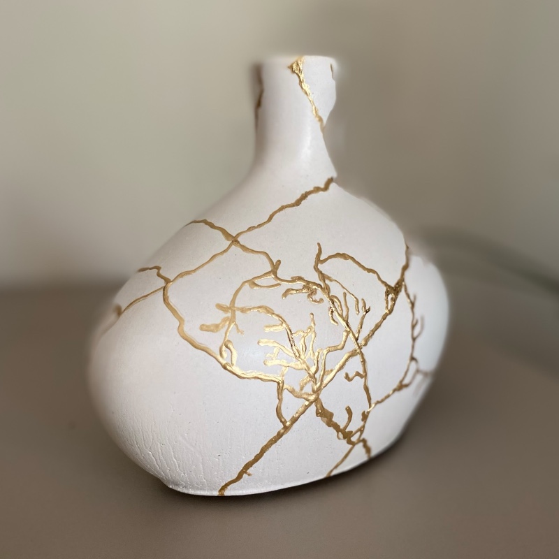 Διακοσμητικό Βάζο - Opal kintsugi - White - Image 7