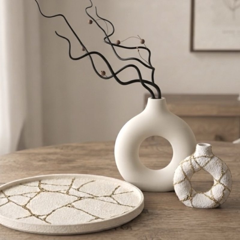 Σετ Βάζα 2 τμχ - Ανάγλυφο Kintsugi - Image 3